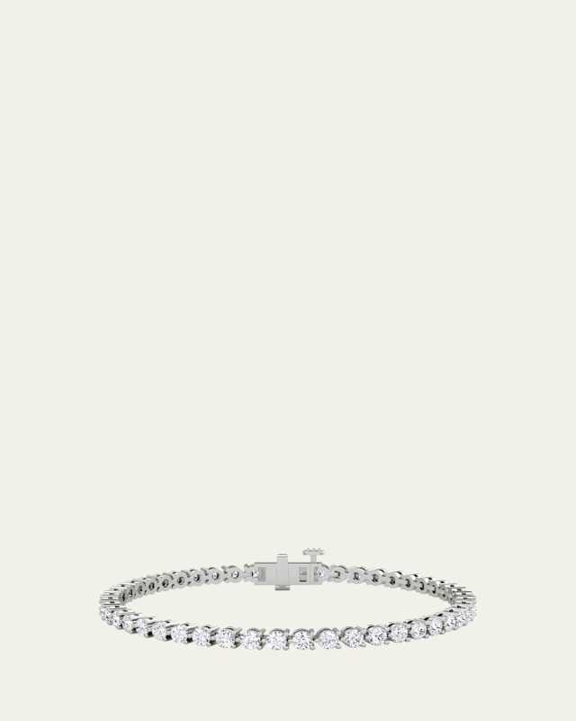 14K White Gold Round Lab Grown Diamond Tennis Bracelet, 4.30tcw